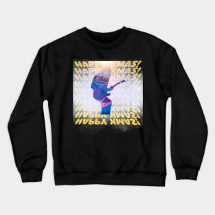 My guitar is crying for Happy Xmas! Crewneck Sweatshirt